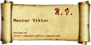 Mester Viktor névjegykártya