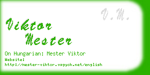 viktor mester business card